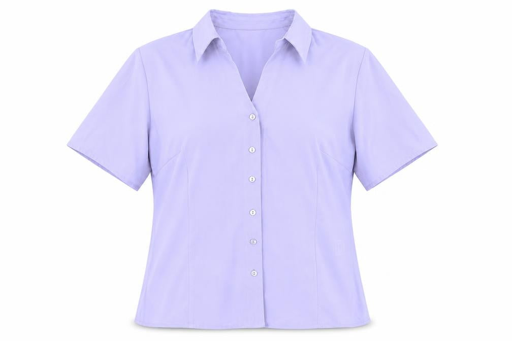 Bonmarché Womens Purple Polyester Basic Button-Up Size 14 Collared
