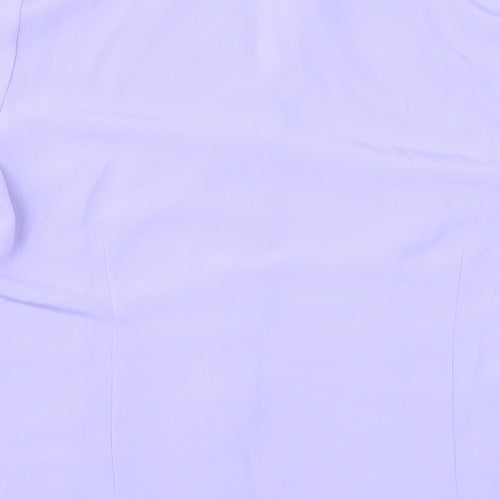 Bonmarché Womens Purple Polyester Basic Button-Up Size 14 Collared