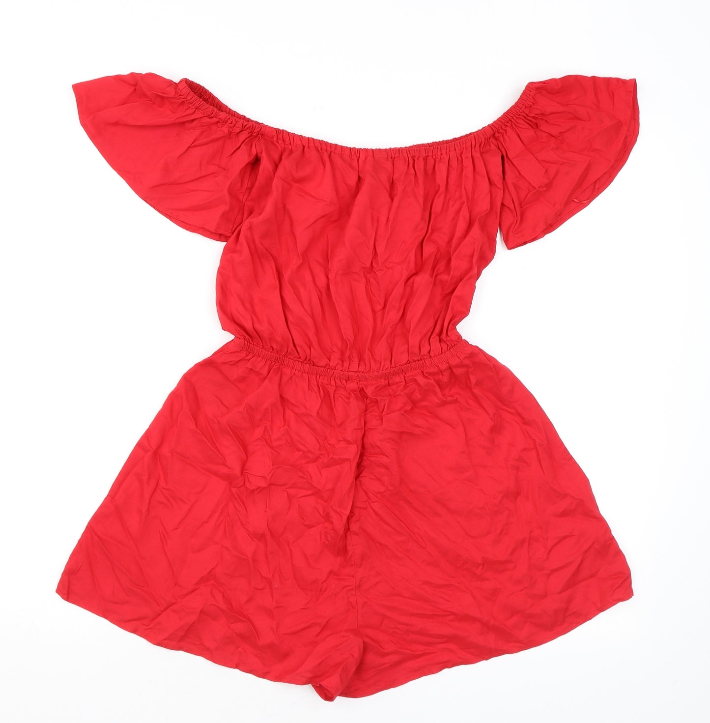 Divided by H&M Womens Red Viscose Playsuit One-Piece Size 6 L3 in Pullover