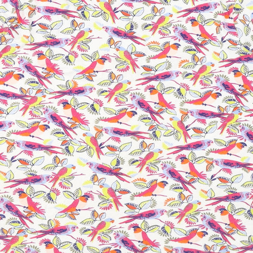 Marks and Spencer Womens Multicoloured Geometric Cotton Basic T-Shirt Size 20 Round Neck - Bird print