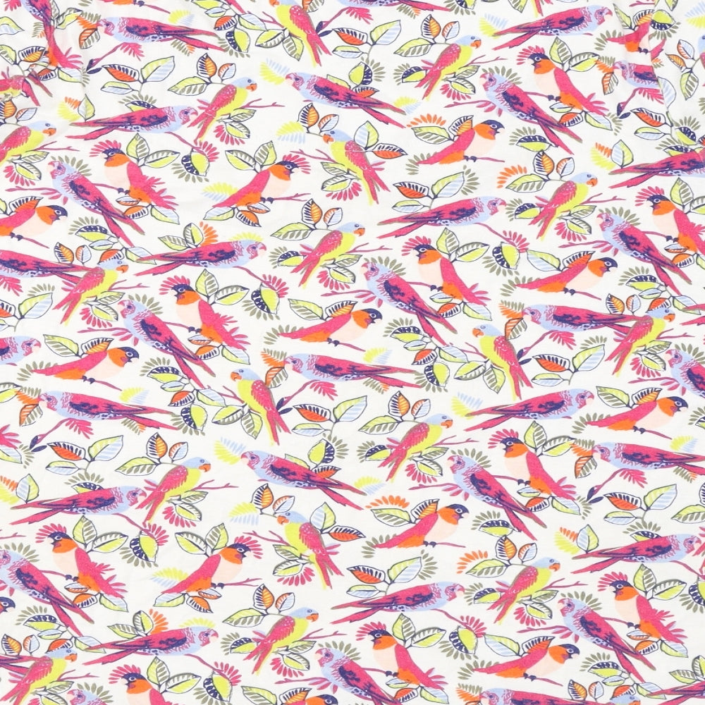 Marks and Spencer Womens Multicoloured Geometric Cotton Basic T-Shirt Size 20 Round Neck - Bird print
