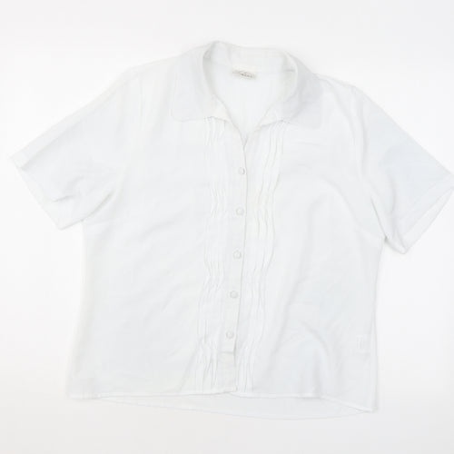 Eastex Womens White Polyester Basic Button-Up Size 12 Collared