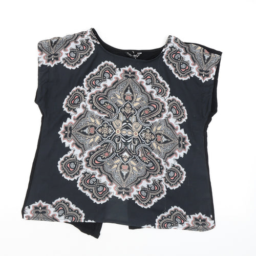 Select Womens Multicoloured Paisley Polyester Basic T-Shirt Size 6 Round Neck