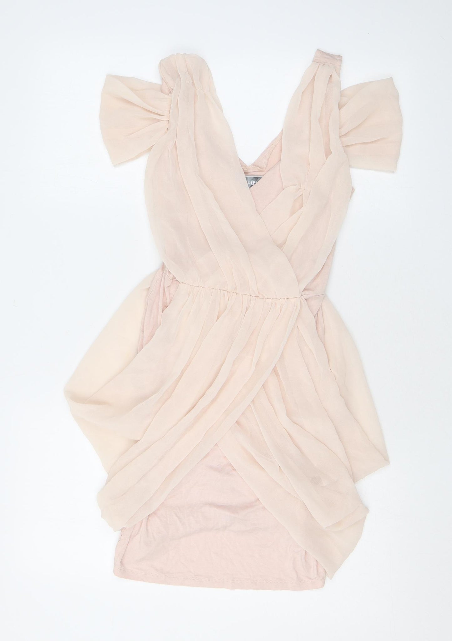 Lipsy Womens Pink Polyester Mini Size 6 V-Neck Pullover