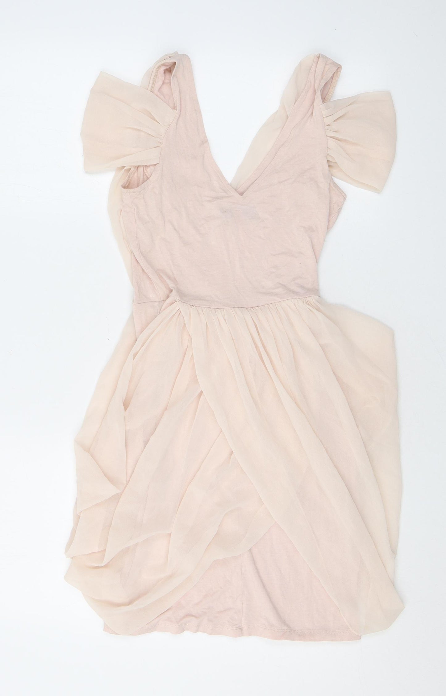 Lipsy Womens Pink Polyester Mini Size 6 V-Neck Pullover