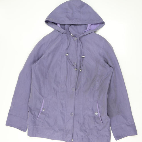 EWM Womens Purple Anorak Coat Size 12 Zip