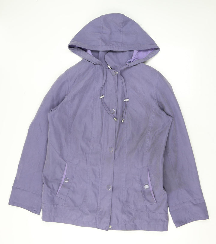 EWM Womens Purple Anorak Coat Size 12 Zip