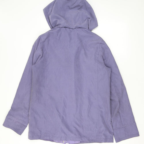 EWM Womens Purple Anorak Coat Size 12 Zip