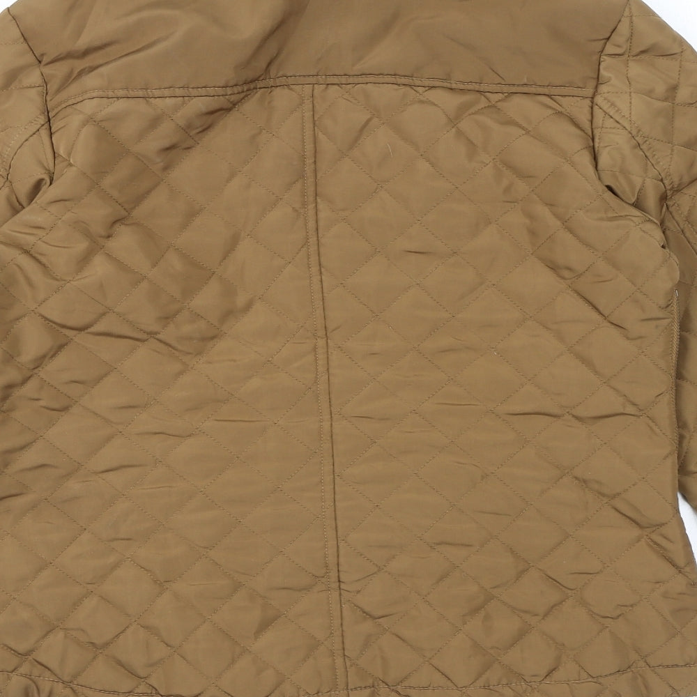 NEXT Womens Brown Quilted Coat Size 12 Zip