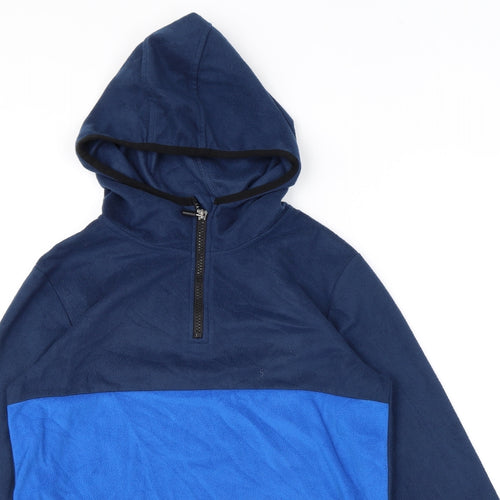 Glacier Point Boys Blue Colourblock Polyester Pullover Hoodie Size 12 Years Zip