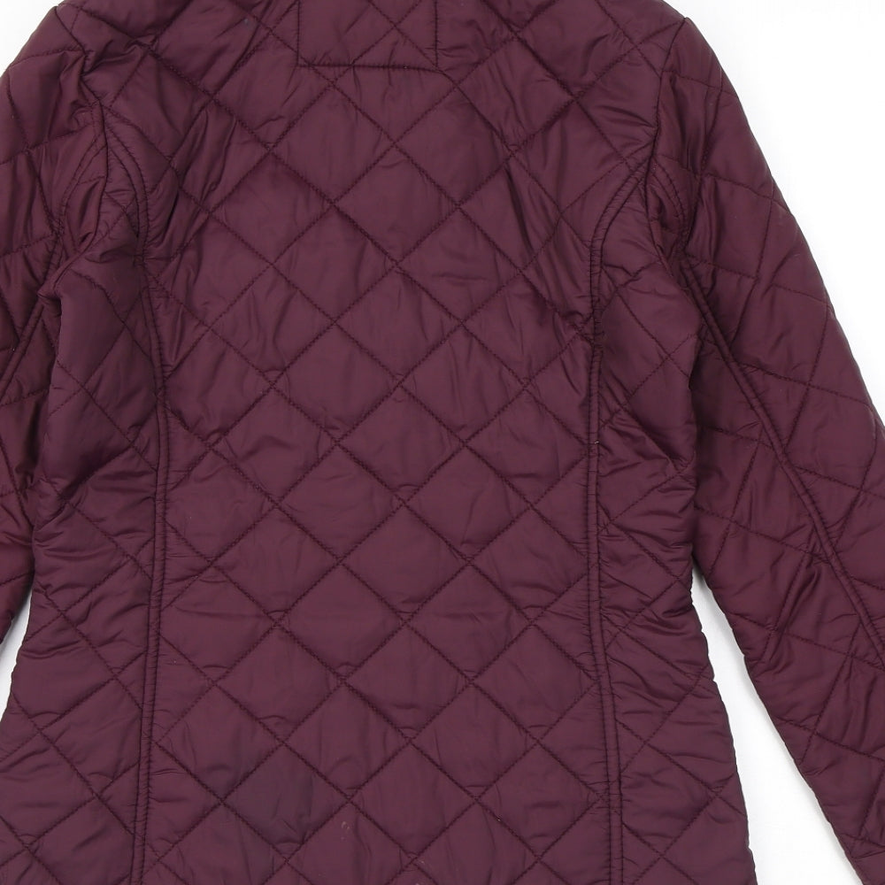 Tom Joule Womens Purple Quilted Coat Size 8 Zip