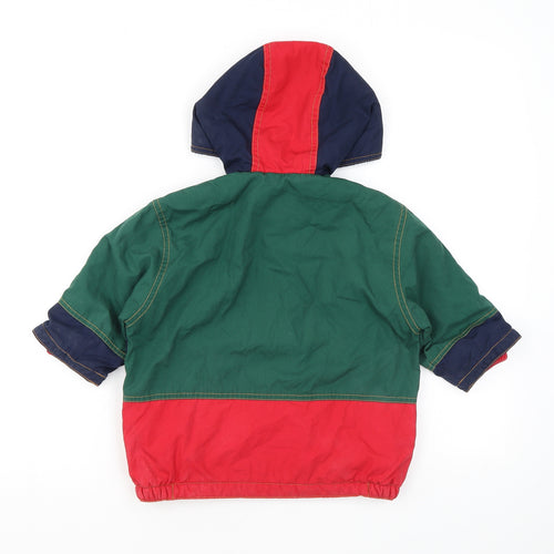 Marks and Spencer Boys Multicoloured Colourblock Rain Coat Jacket Size 12-18 Months Zip