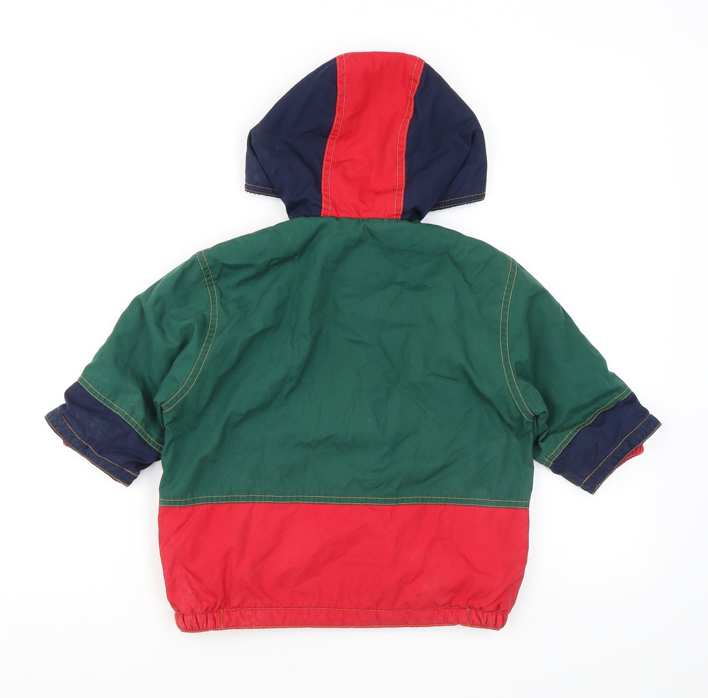 Marks and Spencer Boys Multicoloured Colourblock Rain Coat Jacket Size 12-18 Months Zip