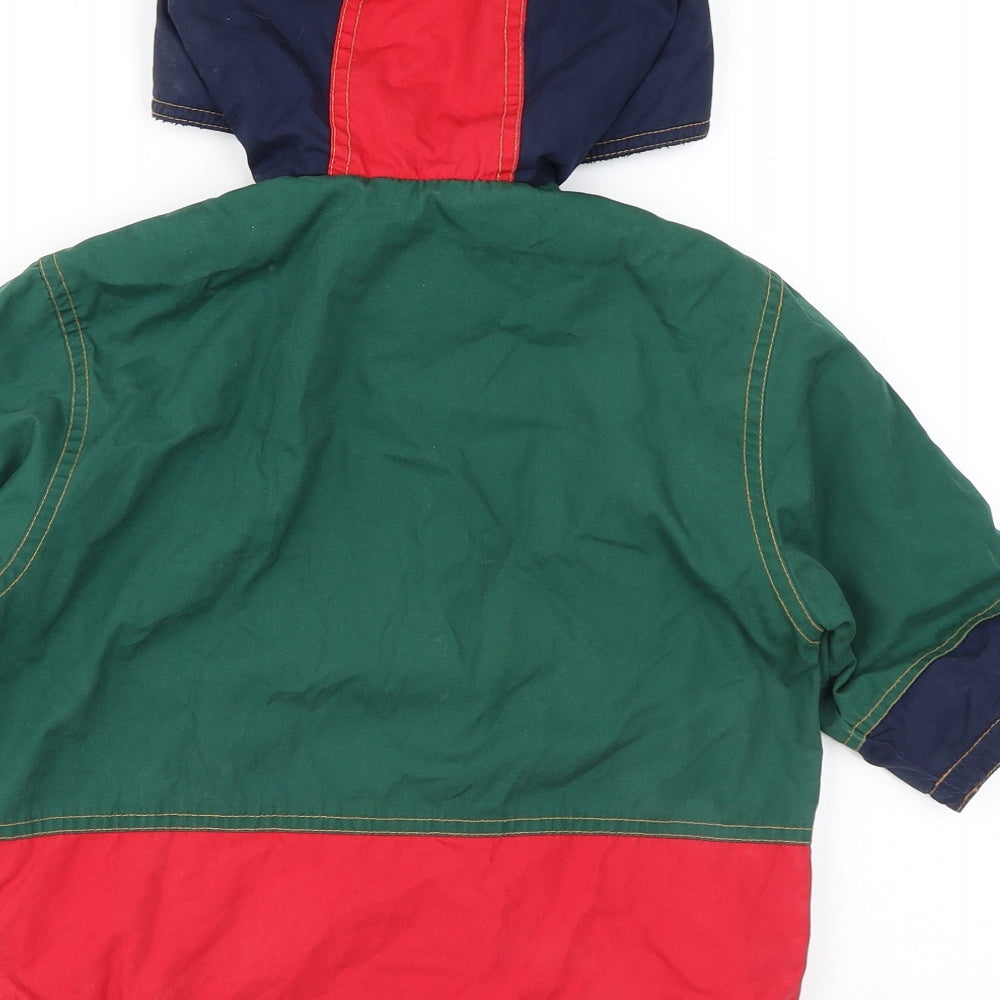 Marks and Spencer Boys Multicoloured Colourblock Rain Coat Jacket Size 12-18 Months Zip