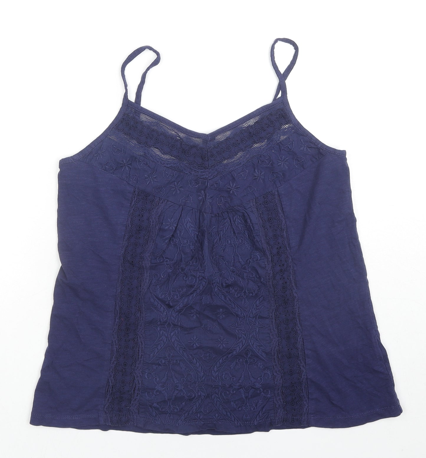 NEXT Womens Blue Cotton Camisole T-Shirt Size 8 V-Neck