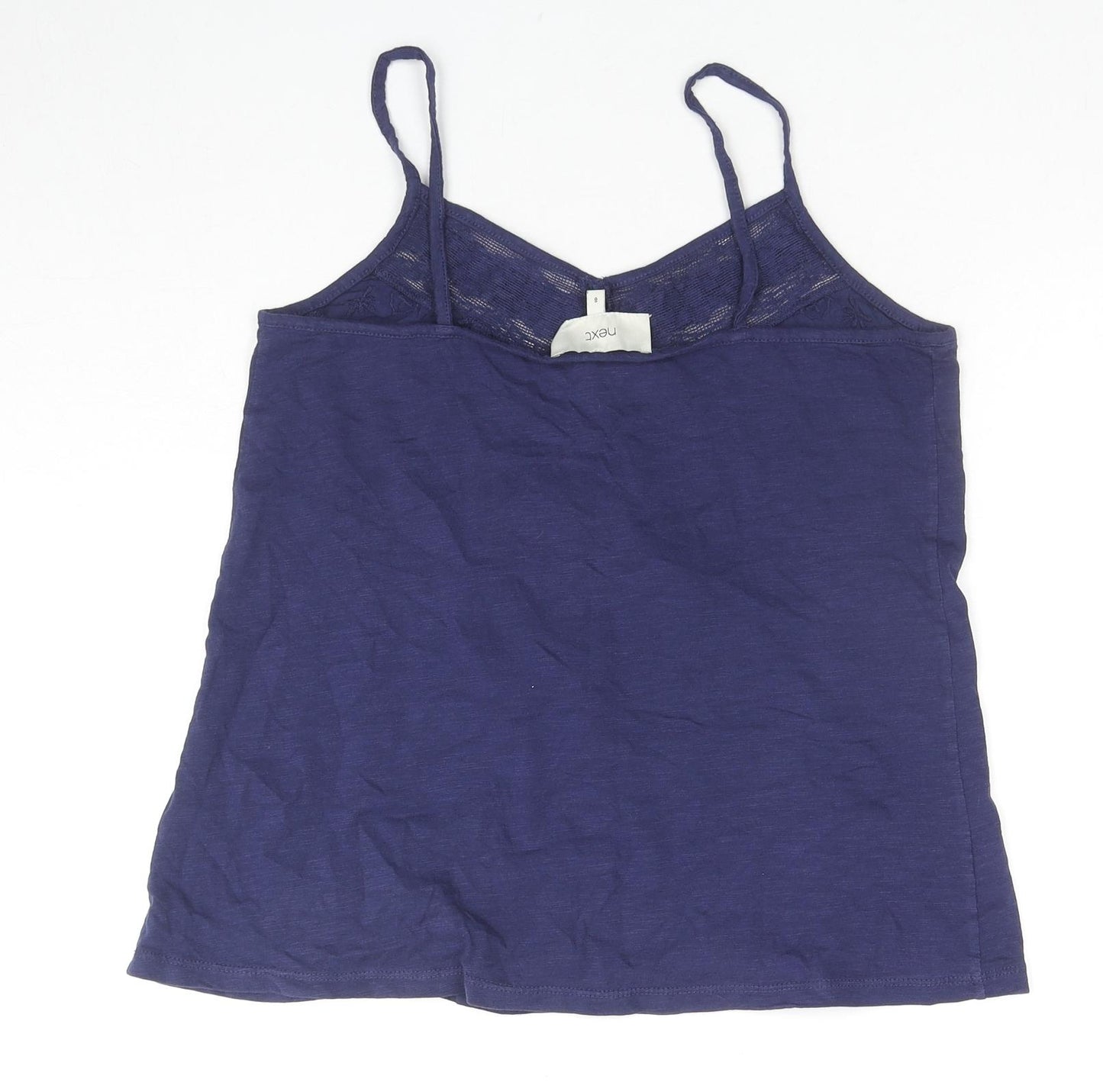 NEXT Womens Blue Cotton Camisole T-Shirt Size 8 V-Neck