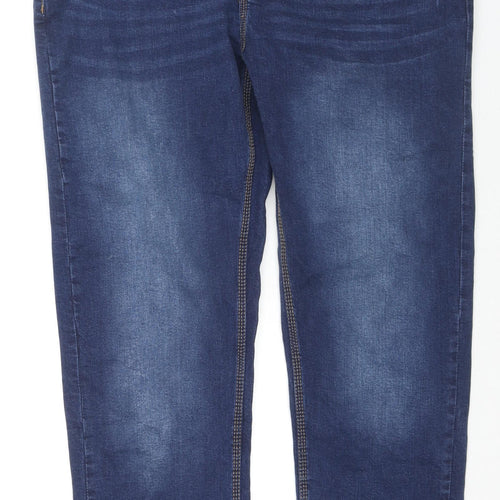 Luke Womens Blue Cotton Straight Jeans Size 38 in L30 in Regular Zip