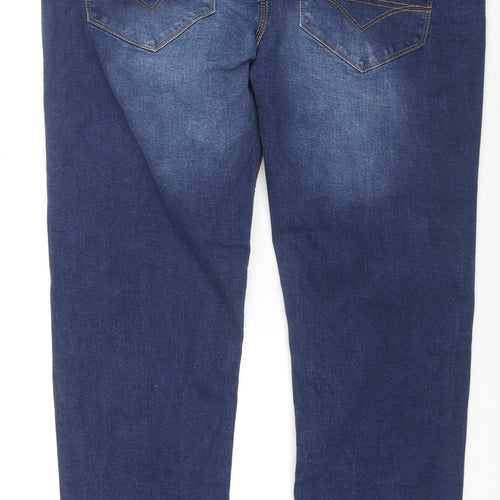 Luke Womens Blue Cotton Straight Jeans Size 38 in L30 in Regular Zip