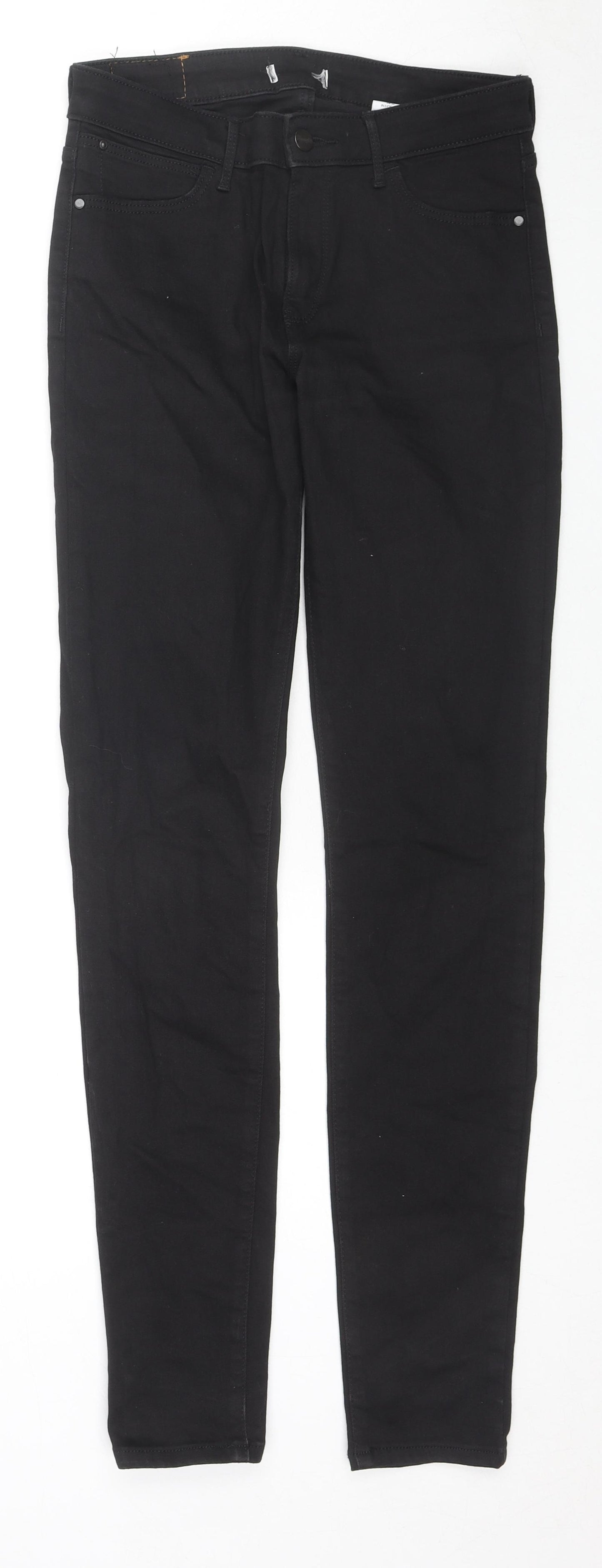 Wrangler Womens Black Cotton Skinny Jeans Size 28 in L33 in Regular Zip