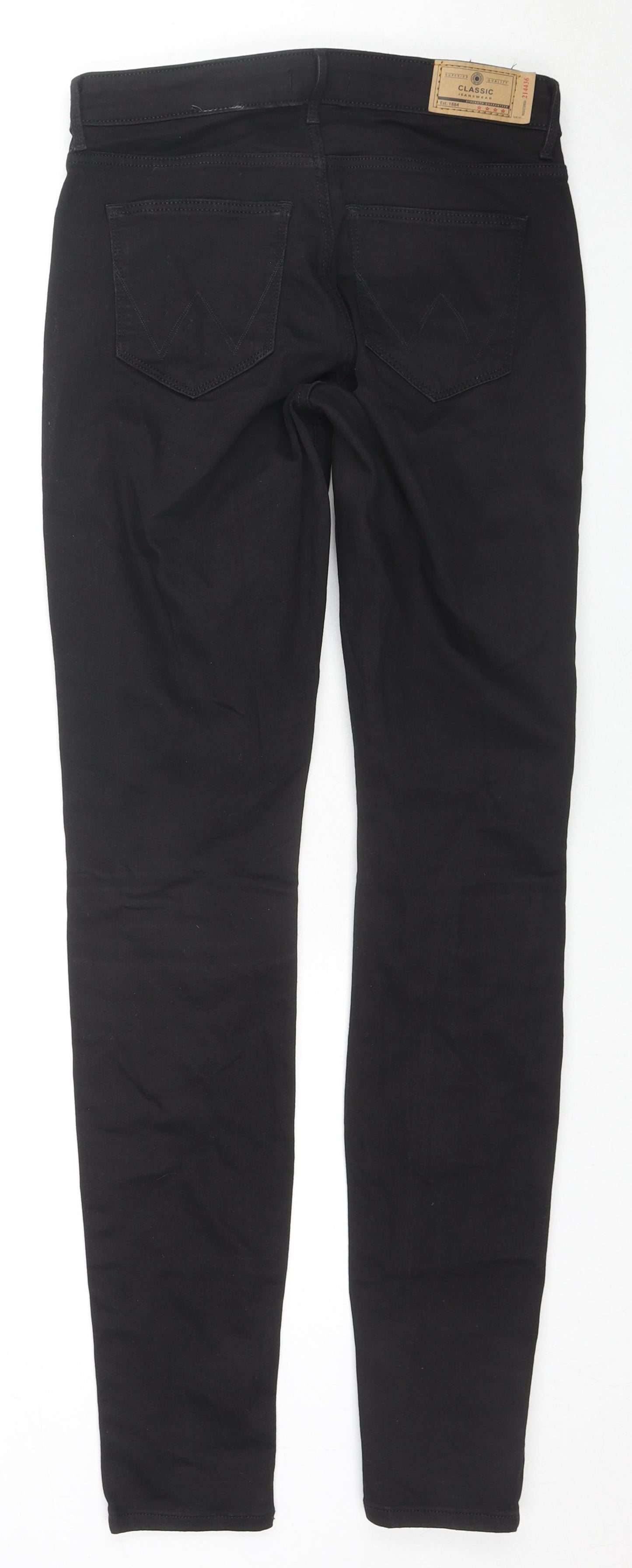 Wrangler Womens Black Cotton Skinny Jeans Size 28 in L33 in Regular Zip