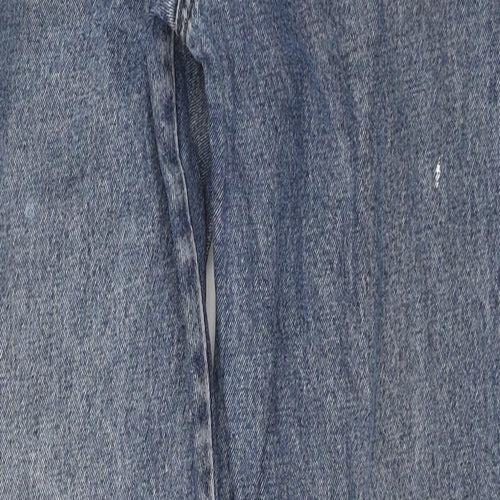 Easy Womens Blue Cotton Straight Jeans Size 32 in L34 in Regular Zip