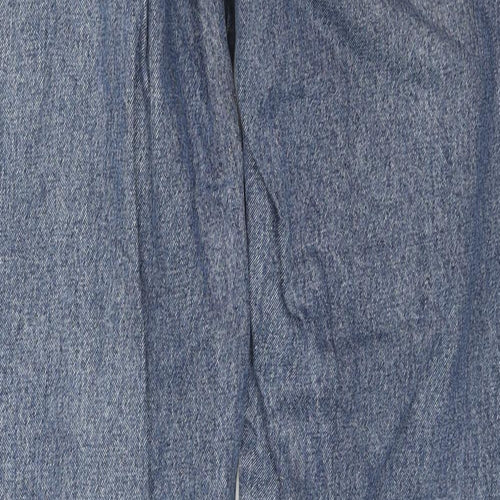 Easy Womens Blue Cotton Straight Jeans Size 32 in L34 in Regular Zip