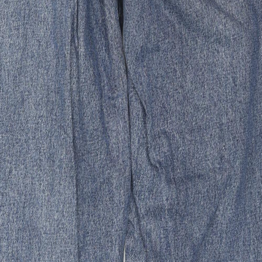 Easy Womens Blue Cotton Straight Jeans Size 32 in L34 in Regular Zip