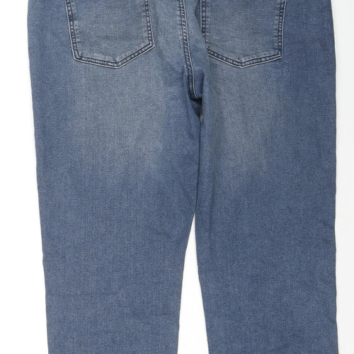 Simply Be Womens Blue Cotton Straight Jeans Size 18 L24 in Regular Zip