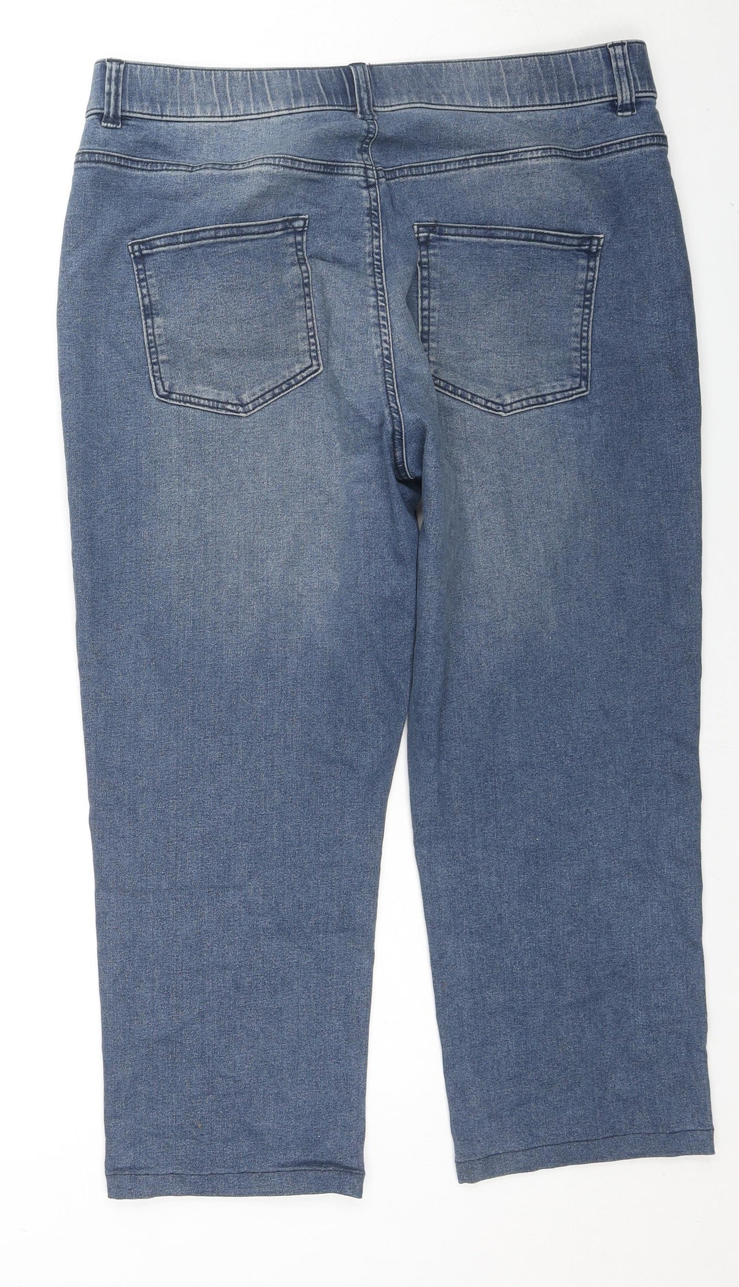 Simply Be Womens Blue Cotton Straight Jeans Size 18 L24 in Regular Zip