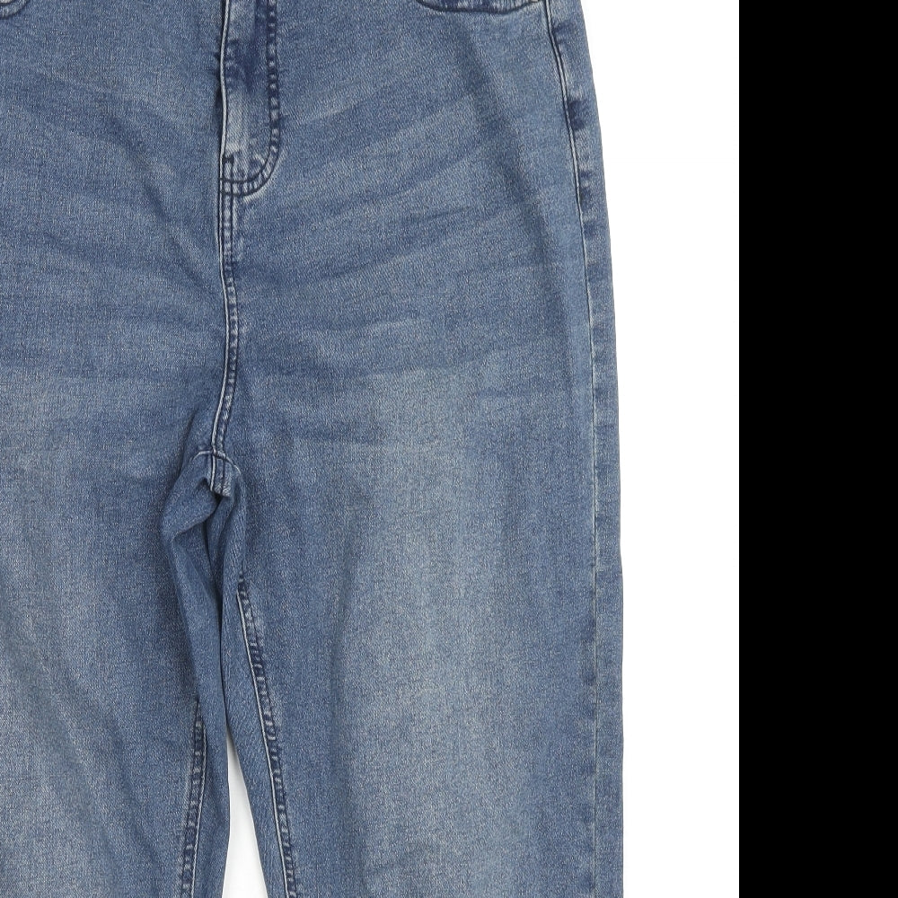 Simply Be Womens Blue Cotton Straight Jeans Size 18 L24 in Regular Zip