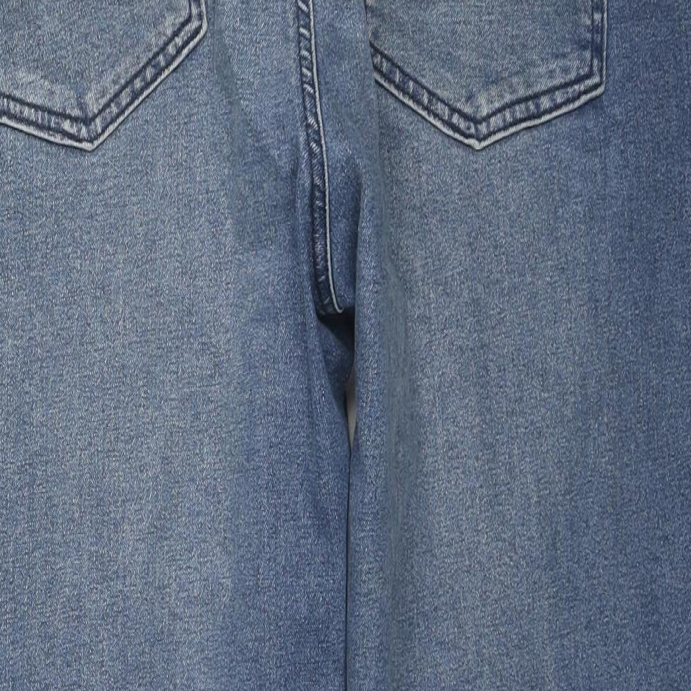 Simply Be Womens Blue Cotton Straight Jeans Size 18 L24 in Regular Zip