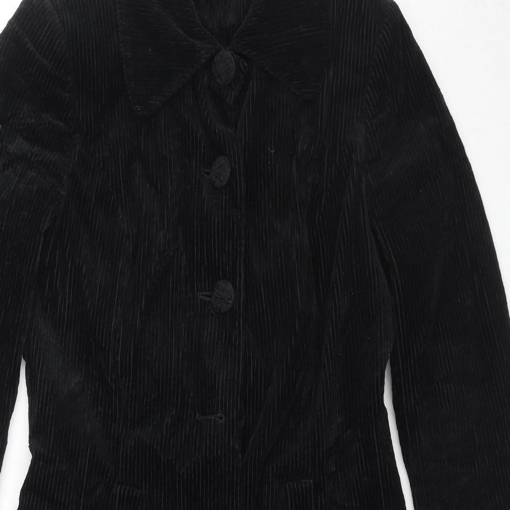 Per Una Womens Black Pea Coat Coat Size 10 Button