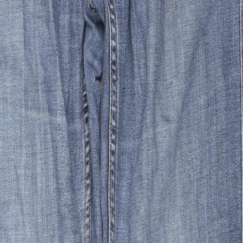 MUSTO Womens Blue Cotton Straight Jeans Size 10 L29 in Regular Zip