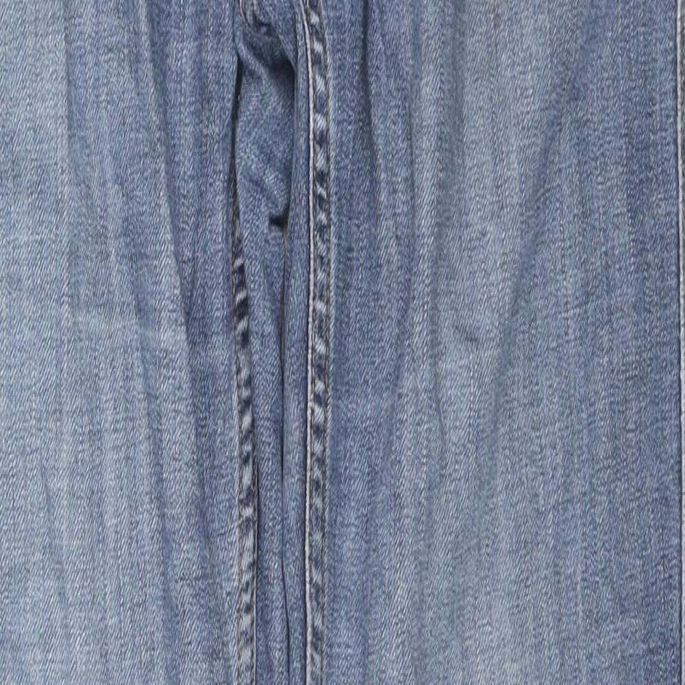 MUSTO Womens Blue Cotton Straight Jeans Size 10 L29 in Regular Zip