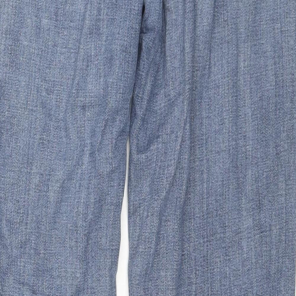 MUSTO Womens Blue Cotton Straight Jeans Size 10 L29 in Regular Zip