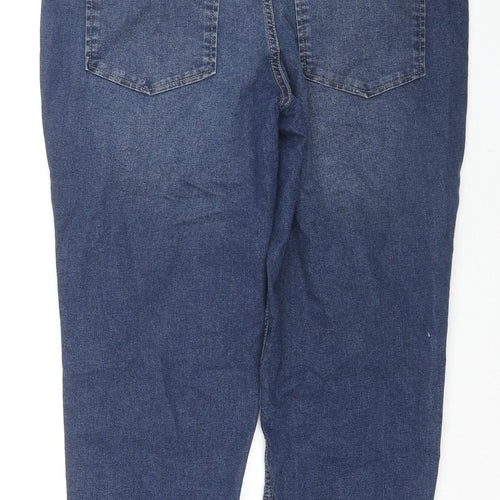 Simply Be Womens Blue Cotton Straight Jeans Size 18 L25 in Regular Zip