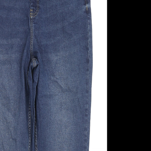 Simply Be Womens Blue Cotton Straight Jeans Size 18 L25 in Regular Zip
