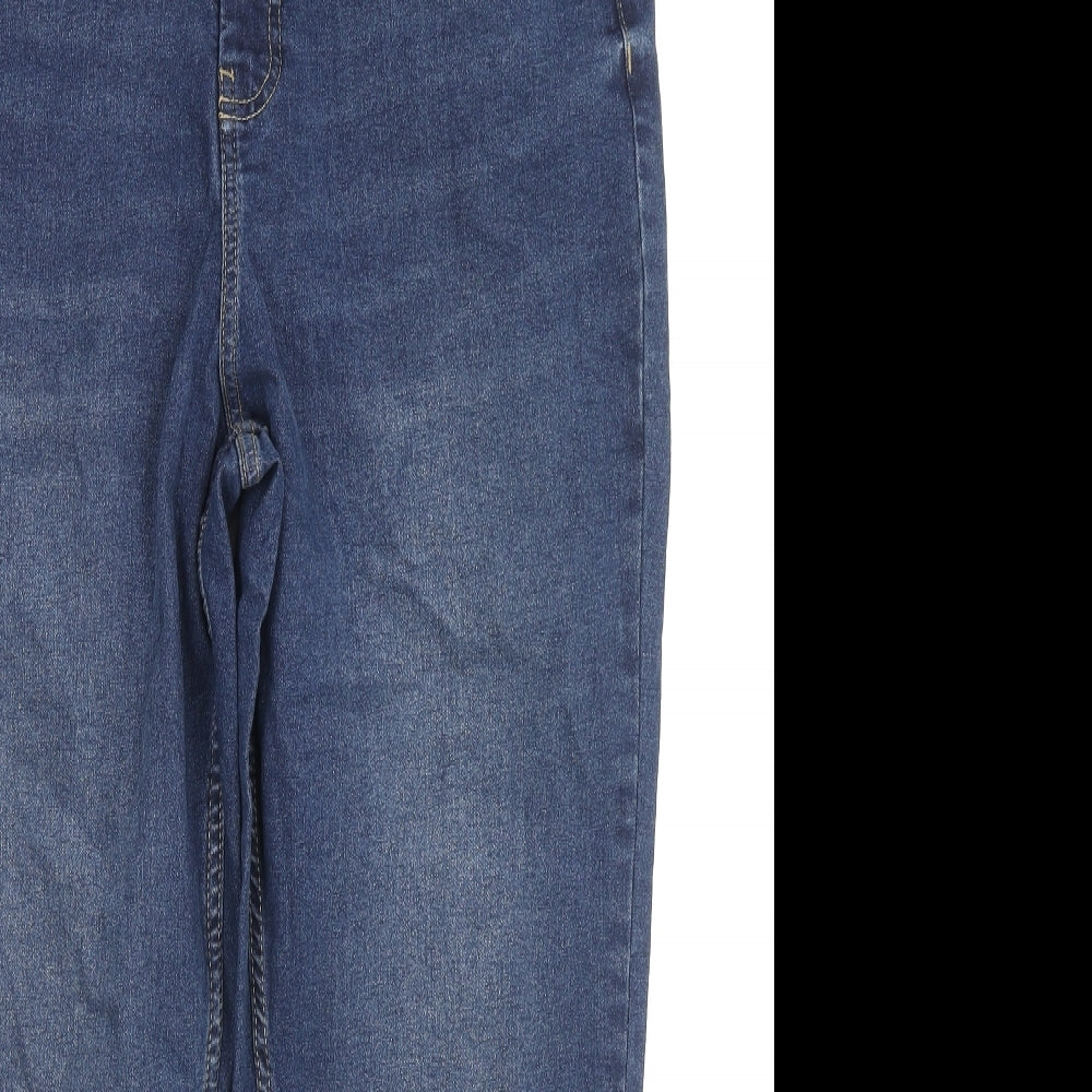 Simply Be Womens Blue Cotton Straight Jeans Size 18 L25 in Regular Zip