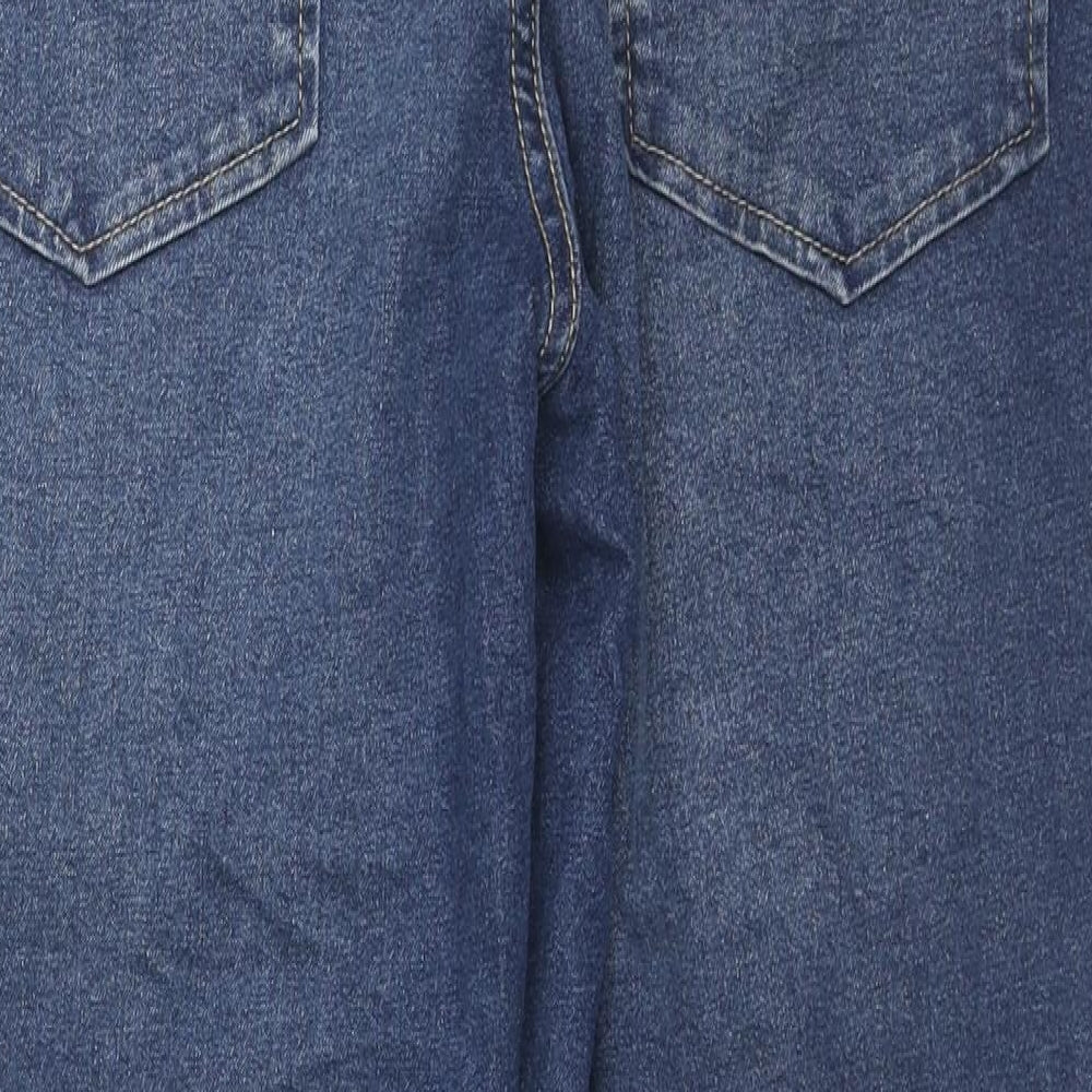 Simply Be Womens Blue Cotton Straight Jeans Size 18 L25 in Regular Zip