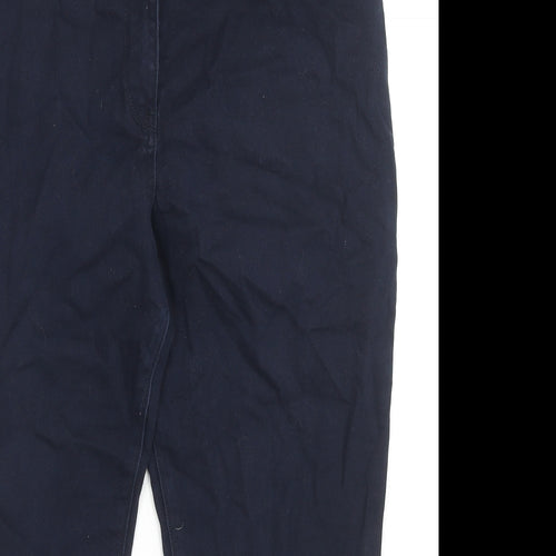 M&Co Womens Blue Cotton Skinny Jeans Size 14 L21 in Regular Zip