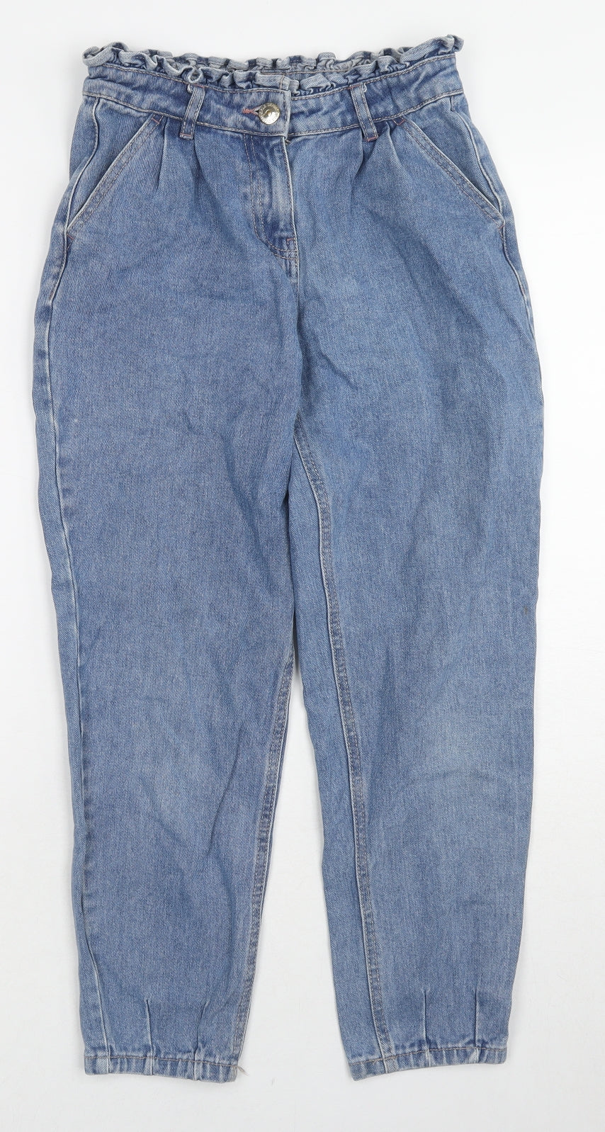 Matalan Girls Blue Cotton Skinny Jeans Size 11 Years L23 in Regular Zip