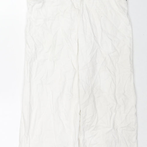 NEXT Girls White Cotton Bootcut Jeans Size 11 Years L21 in Regular Zip
