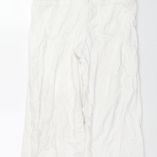 NEXT Girls White Cotton Bootcut Jeans Size 11 Years L21 in Regular Zip