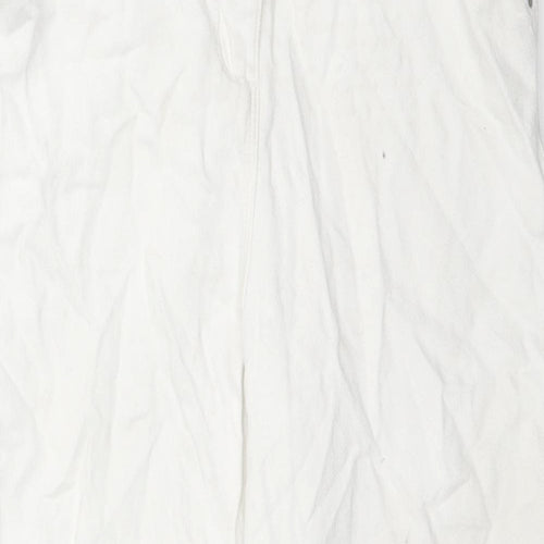 NEXT Girls White Cotton Bootcut Jeans Size 11 Years L21 in Regular Zip