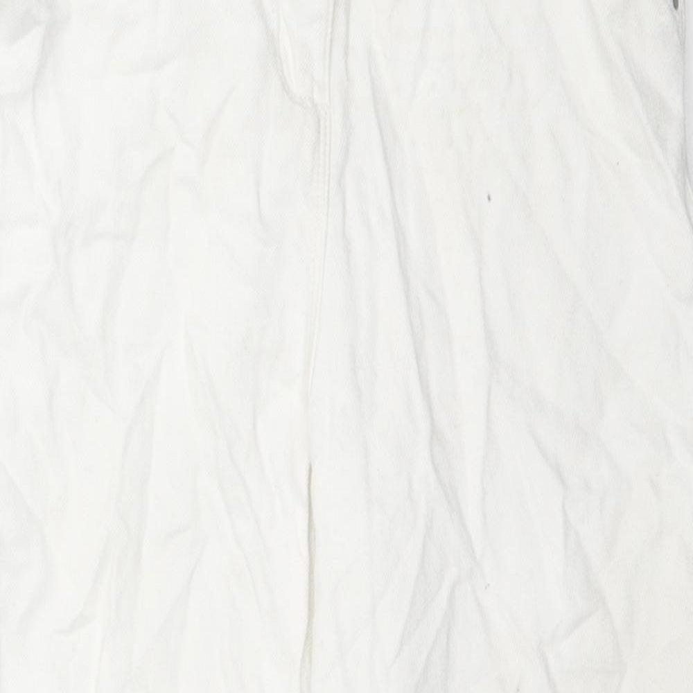 NEXT Girls White Cotton Bootcut Jeans Size 11 Years L21 in Regular Zip