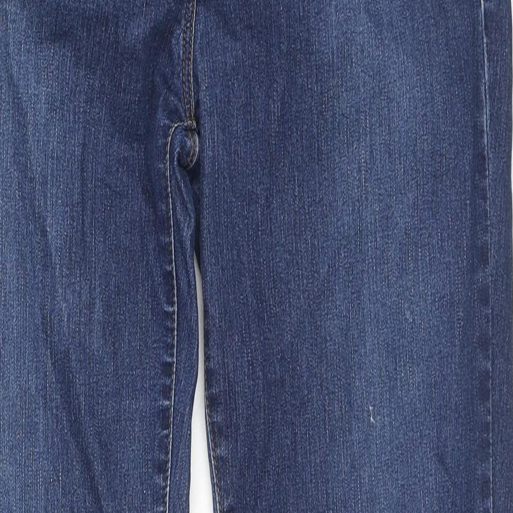 Jasper Conran Womens Blue Cotton Flared Jeans Size 14 L32 in Regular Zip
