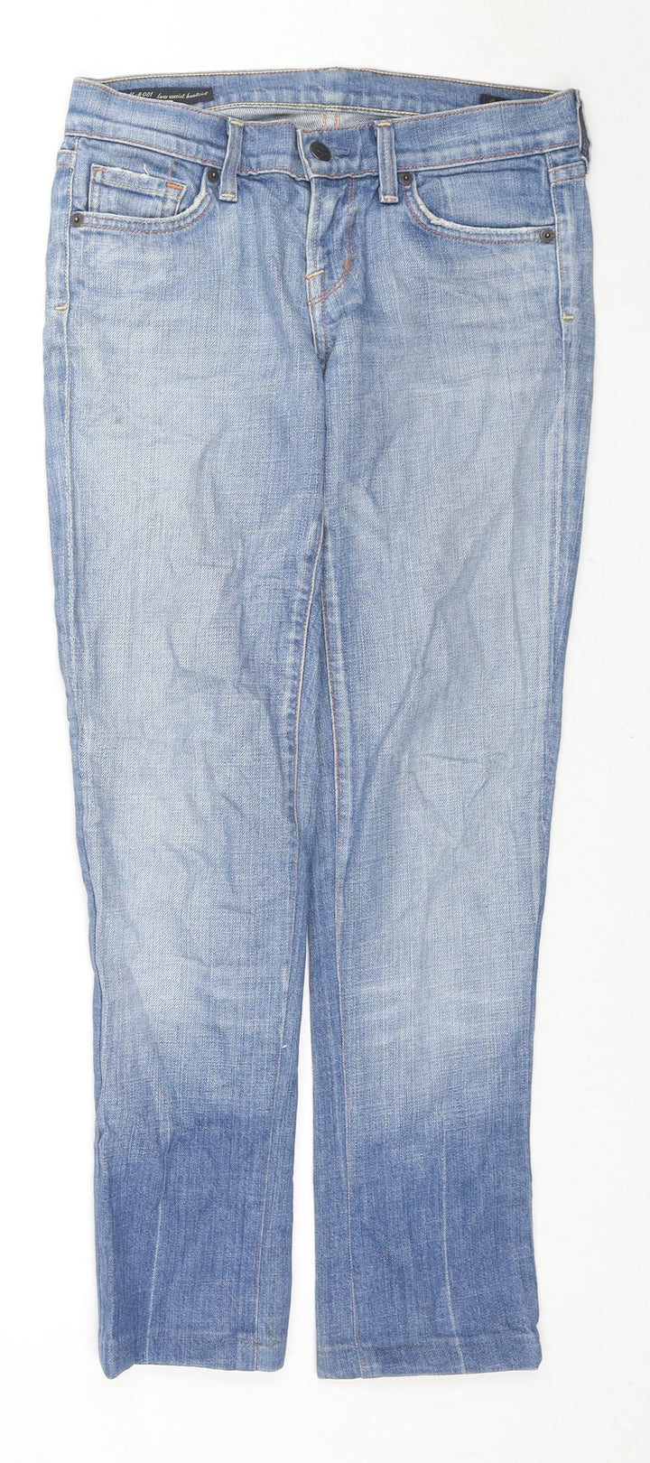 Jerome Dahan Womens Blue Cotton Bootcut Jeans Size 28 in L27 in Regular Zip