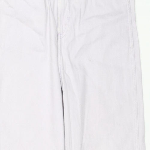 Weekday Womens Purple Cotton Wide-Leg Jeans Size 8 L25 in Regular Zip