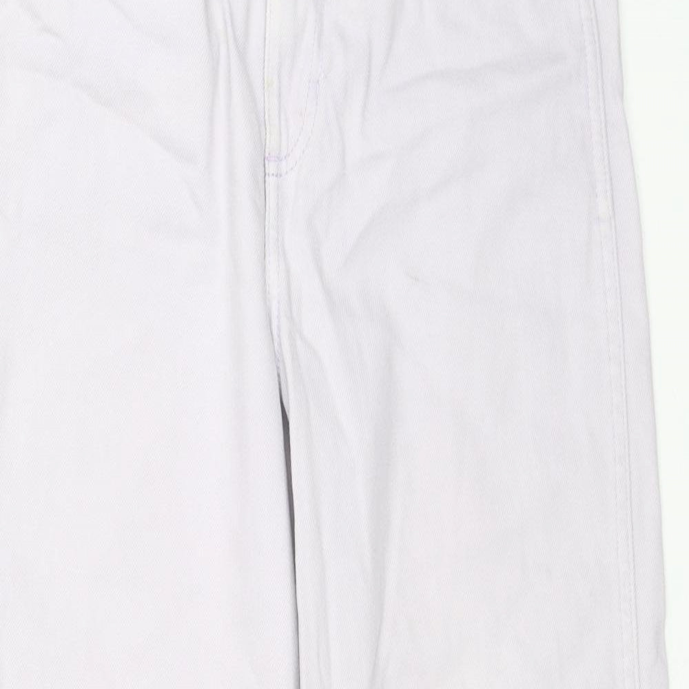 Weekday Womens Purple Cotton Wide-Leg Jeans Size 8 L25 in Regular Zip