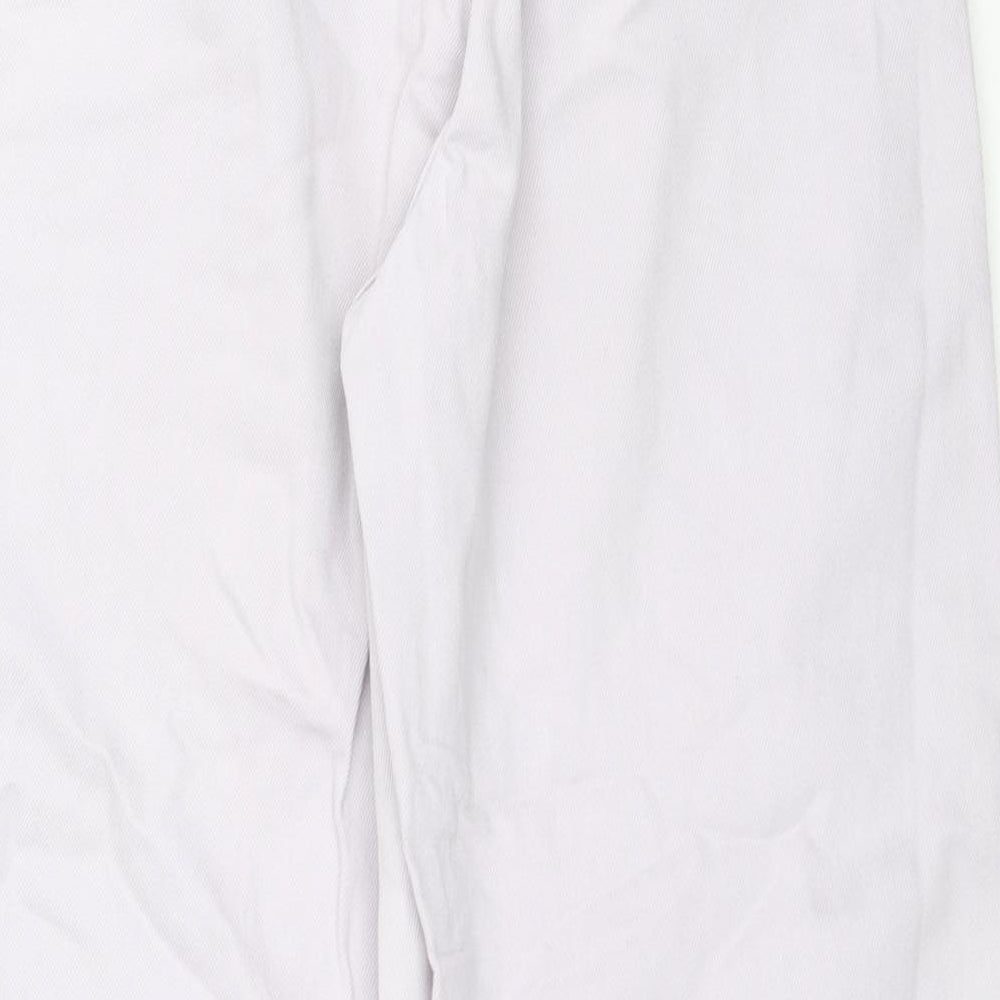 Weekday Womens Purple Cotton Wide-Leg Jeans Size 8 L25 in Regular Zip